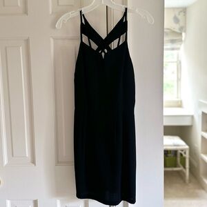 Line & Dot Criss-Cross Cut Out Cocktail Dress